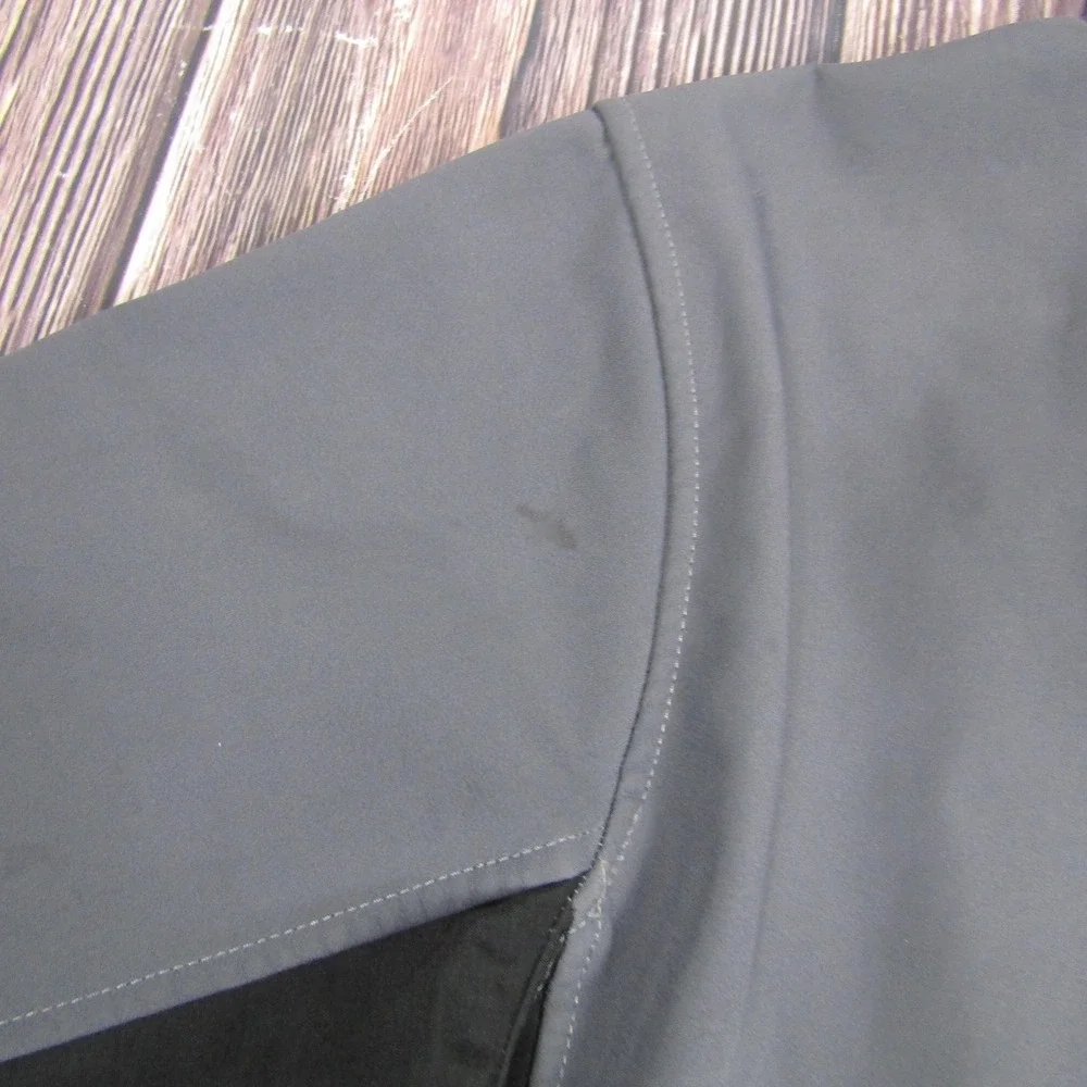 North Face Jacket Mens Medium Gray Softshell Full Zip Outdoor‎ Fleece Lined FA14
